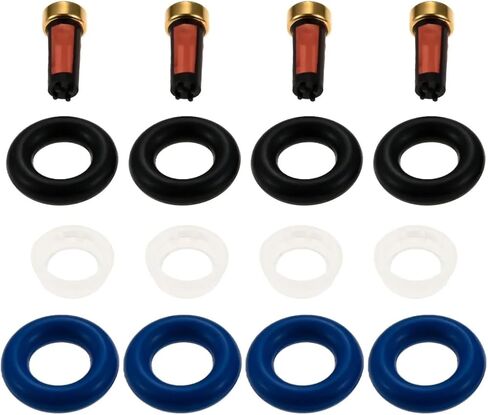 4 Sets Of Rubber Car Fuel Injector Fuel Filters With O-ring Plastic Parts Repair Kit 0280156154 0586156156, Suitable For AY-RK057 in Saudi Arabia