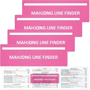 4Pcs Mahjong Line Finder, Mahjong Line Reader Guide, Mah Jongg Card for Strategy Tool for Beginners, for Travel, Parties, Competitions, Game Nights, Pink in Kuwait