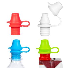 KiddiKap- No Spill Silicone Bottle Top Spout 3 Pack Bundle (Red, Blue, Green) BPA Free in Kuwait