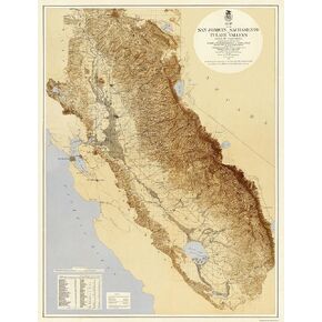 MAPS OF THE PAST Historic City Map - San Joaquin Tulare Valleys California - US War Dept 1873-23 x 30 - Vintage Wall Art in Saudi Arabia