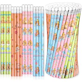 100 Pieces Italian Brainrot Block Wood Pencils Colorful Round Pencils with Top Erasers Birthday Goody Bag Bulk Filler for Office Sketching Learning Activities in Saudi Arabia