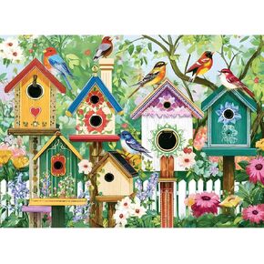 500 Piece Puzzle for Adults, Colorful Birdhouses 500 Piece Puzzle, Vibrant Birds in Blooming Flowers Jigsaw Puzzle, Perfect for Family Game Night, Home Wall Decor, Great Gift for Adults, Seniors in Kuwait