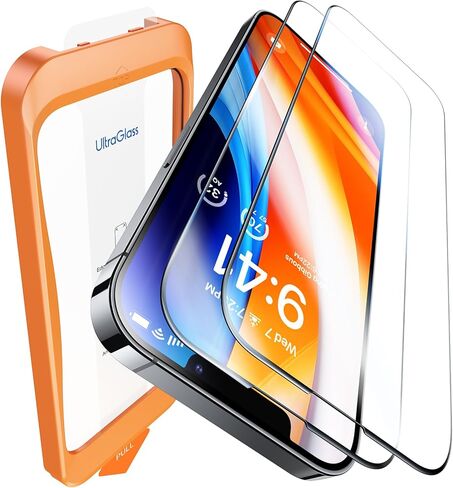 UltraGlass Ultra Top 9H+ Glass لهاتف iPhone 14 واقي شاشة الخصوصية [درع خصوصية غير مرئي] واقي شاشة خاص 14 زجاج مقسى [تغطية كاملة وأطول متانة] عبوتان in Kuwait