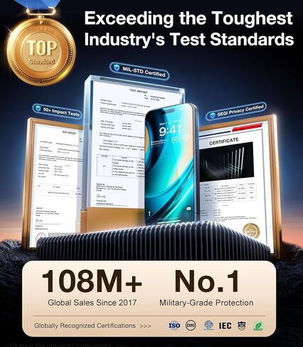 UltraGlass Ultra Top 9H+ Glass for iPhone 14 Privacy Screen Protector [Invisible Privacy Armor] Private Screen Protector 14 Tempered Glass [Full Coverage & Longest Durable] 2 Packs in Saudi Arabia