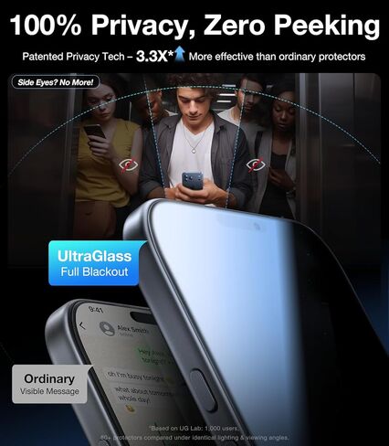 UltraGlass Ultra Top 9H+ Glass for iPhone 14 Privacy Screen Protector [Invisible Privacy Armor] Private Screen Protector 14 Tempered Glass [Full Coverage & Longest Durable] 2 Packs in Saudi Arabia