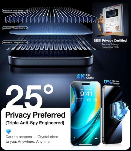 UltraGlass Ultra Top 9H+ Glass for iPhone 14 Privacy Screen Protector [Invisible Privacy Armor] Private Screen Protector 14 Tempered Glass [Full Coverage & Longest Durable] 2 Packs in Saudi Arabia