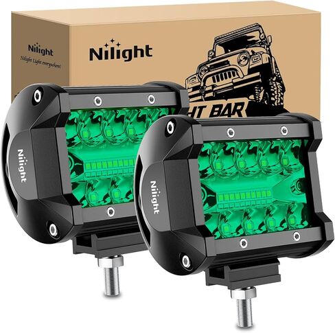 Nilight 4 "LED ضوء قرنة الأزرق الثلاثي الصف 2PCS 60W الفيضانات بقعة التحرير والسرد القيادة أضواء الضباب الصيد الصيد السلامة في حالات الطوارئ إشارة سطح السفينة أضواء مقطورة لUTV بيك اب فان قارب جرار، 2 سنة الضمان in Kuwait
