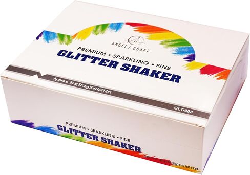 12 Count Fine Glitter Shakers - Assorted Primary Colors - 56.6g Each - Perfect for Arts & Crafts Resin Scrapbooking Decoration in Kuwait