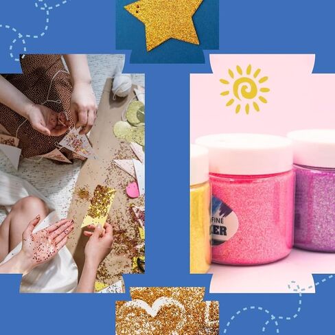 12 Count Fine Glitter Shakers - Assorted Primary Colors - 56.6g Each - Perfect for Arts & Crafts Resin Scrapbooking Decoration in Kuwait