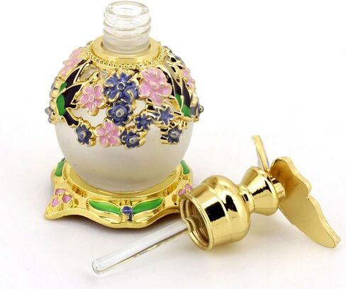 زجاجة عطر زجاجية سعة 15 مل من هيلفيتي، زجاجة عطر مزخرفة عتيقة، زجاجة قطارة قابلة لإعادة الملء للنساء، هدية للفتيات والنساء in Saudi Arabia