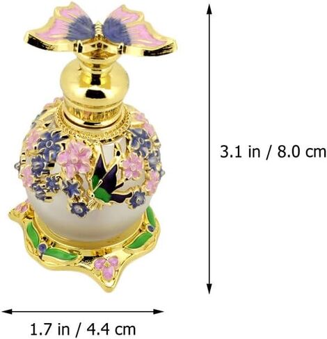 زجاجة عطر زجاجية سعة 15 مل من هيلفيتي، زجاجة عطر مزخرفة عتيقة، زجاجة قطارة قابلة لإعادة الملء للنساء، هدية للفتيات والنساء in Saudi Arabia