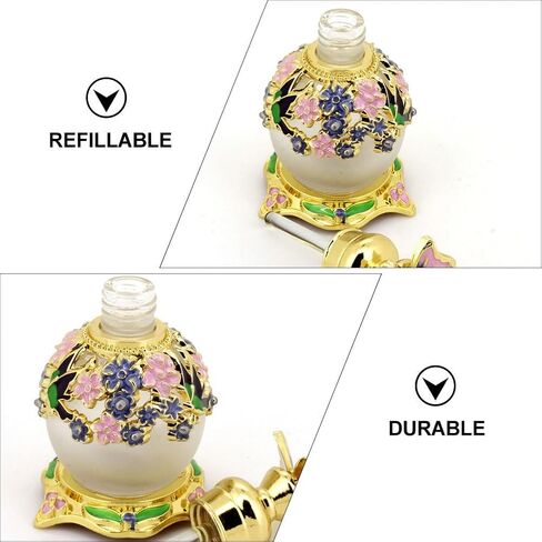 زجاجة عطر زجاجية سعة 15 مل من هيلفيتي، زجاجة عطر مزخرفة عتيقة، زجاجة قطارة قابلة لإعادة الملء للنساء، هدية للفتيات والنساء in Saudi Arabia