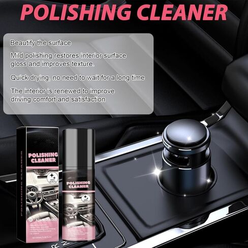 Polishing Cleaner,Car Interior Protectant Spray,100ml Car Interior Detailer Spray With Iron Cans,Easy to Use,Can be Used in Multiple Places(3Pcs) in Saudi Arabia