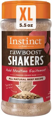 مسحوق طعام الكلاب من Instinct Raw Boost Shakers المجفف بالتجميد - صحة الأمعاء، 5.5 أونصة. زجاجة in Kuwait