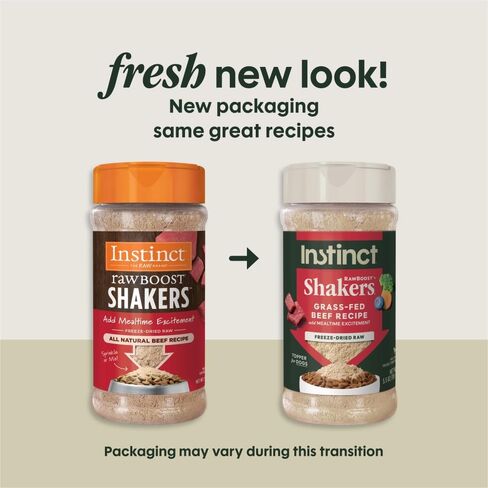 مسحوق طعام الكلاب من Instinct Raw Boost Shakers المجفف بالتجميد - صحة الأمعاء، 5.5 أونصة. زجاجة in Kuwait