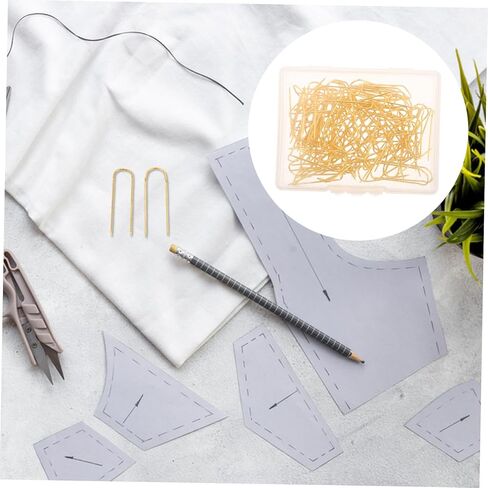 Veemoon 100pcs Golden Double Ended U Shaped Pins for Quilting Sewing and Crafting Precision Blocking Pins for Projects Jewelry Displays and DIY Creations in Saudi Arabia