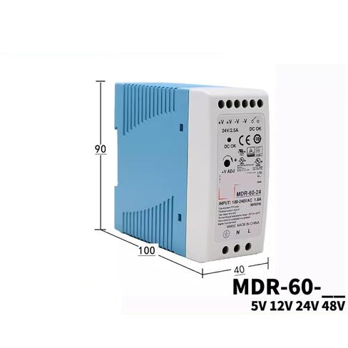 1pcs MDR-60 MDR-60-5V 10A MDR-60-12V 5A MDR-60-24V 2.5A MDR-60-48V 1.25A Rail Type 60W Switching Power Supply(MDR-60-24V 2.5A) in Saudi Arabia