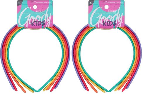 Goody Kids Ouchless Classic Headband , Assorted Colors - For All Hair Types - Beautiful Design for Instant Style - Pain-Free Hair Accessories for Boys, and Girls, 5 Count (Pack of 1) in Saudi Arabia