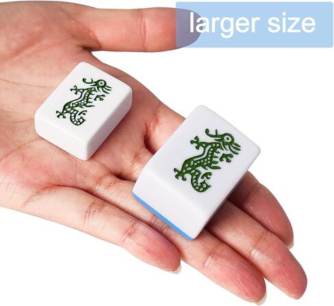 مجموعة ألعاب American Mahjong، مجموعة بلاط Mahjong مع 166 بلاطة كبيرة مرقمة (1.5 بوصة، أزرق)، مجموعة بلاط Mahjong مع حقيبة حمل زرقاء in Kuwait