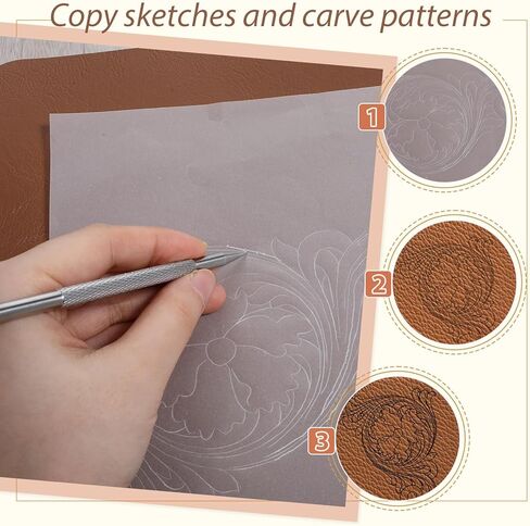 Leather Scriber Pen, Pointy Picker Pen with Carving Pattern Description Paper Professional Leather Crafting Tools Scriber Pens for Carving, Modeling, Line Description, Wallet Making in Kuwait