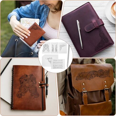 Leather Scriber Pen, Pointy Picker Pen with Carving Pattern Description Paper Professional Leather Crafting Tools Scriber Pens for Carving, Modeling, Line Description, Wallet Making in Kuwait