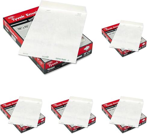 Quality Park QUAR1660 Survivor 10 x 15 Tyvek Catalog Mailer مع إغلاق ذاتي الغلق، 14 رطل، مغلفات DuPont Tyvek مقاومة للثقب والرطوبة، 100 لكل صندوق (R1660)، أبيض in Saudi Arabia