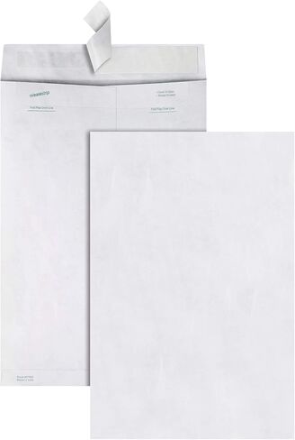 Quality Park QUAR1660 Survivor 10 x 15 Tyvek Catalog Mailer مع إغلاق ذاتي الغلق، 14 رطل، مغلفات DuPont Tyvek مقاومة للثقب والرطوبة، 100 لكل صندوق (R1660)، أبيض in Saudi Arabia