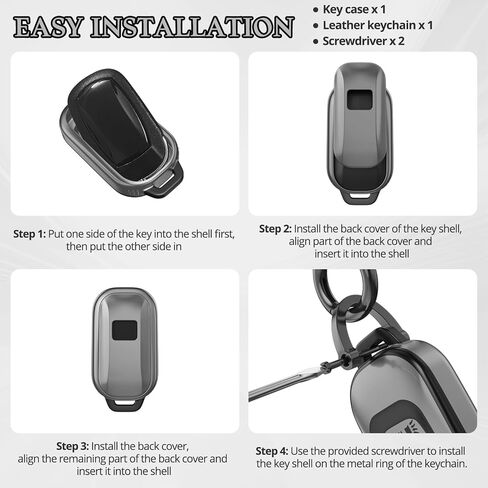 لملحقات غطاء HONDA Key Fob، مادة TPU غير اللامعة، مع سلسلة مفاتيح جلدية لطيفة، لـ 2022-2026 Civic Accord HR-V Pilot CR-V، Sport SI EX EX-L والمزيد. (رمادي مطفي، موديل-1) in Kuwait