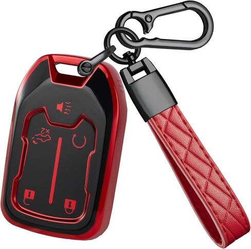 for GMC Key Fob Cover - TPU Key Shell Case Protector Compatible with Chevy Silverado and GMC Sierra 1500 2500HD 3500HD 5 Buttons Smart Remote Key, Blue in Saudi Arabia
