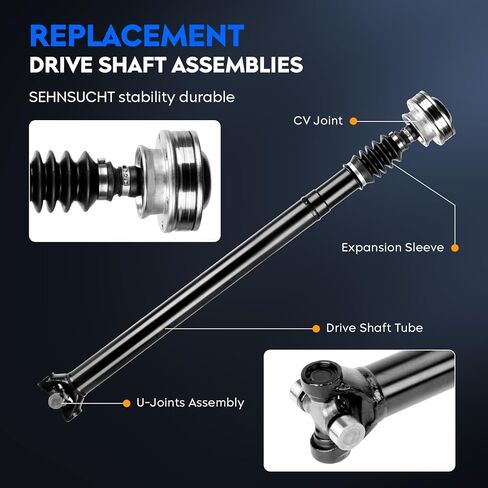 مجموعة عمود القيادة الأمامية مناسبة لسيارة Jeep Grand Cherokee L6 4.0 1999-2004، استبدال عمود دعامة تجميع عمود القيادة لـ 938-136 (تناسب فقط AWD/4WD) in Kuwait