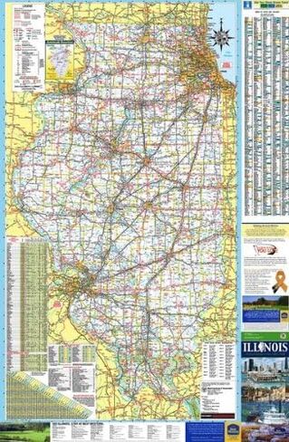 48x72 Illinois State Official Executive Laminated Wall Map in Saudi Arabia
