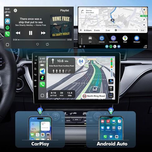 ستيريو سيارة 10.1 بوصة IPS تعمل باللمس Android 12 لسيارة Mitsubishi Lancer 2007-2013 مع CarPlay اللاسلكي وAndroid Auto 2+32GB راديو السيارة، يدعم GPS، WiFi، Bluetooth، FM، كاميرا احتياطية (مع Canbus) in Kuwait