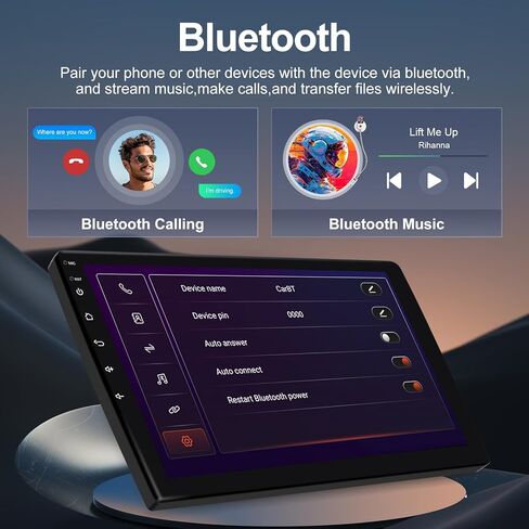 ستيريو سيارة 10.1 بوصة IPS تعمل باللمس Android 12 لسيارة Mitsubishi Lancer 2007-2013 مع CarPlay اللاسلكي وAndroid Auto 2+32GB راديو السيارة، يدعم GPS، WiFi، Bluetooth، FM، كاميرا احتياطية (مع Canbus) in Kuwait