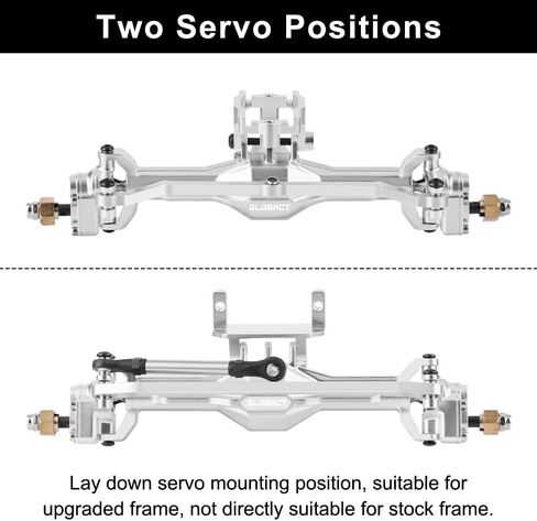 GLOBACT +10mm Diamond Portal Axles with Double Servo Mount & Links for TRX4M 1/18 RC Crawler Upgrade(Silver) in Saudi Arabia