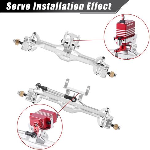 GLOBACT +10mm Diamond Portal Axles with Double Servo Mount & Links for TRX4M 1/18 RC Crawler Upgrade(Silver) in Saudi Arabia