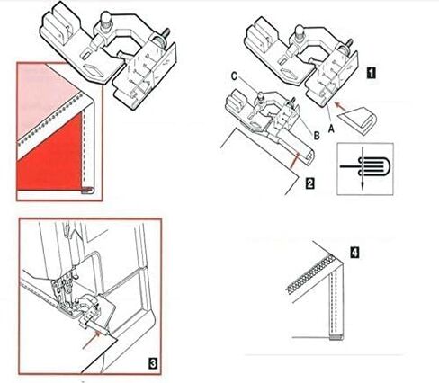 Adjustable Tap Bias Binder Foot for All Low Shank Snap-On Singer, Brother, Babylock, Euro-Pro, Janome, Kenmore, White, Juki, New Home, Simplicity, Elna and More in Saudi Arabia