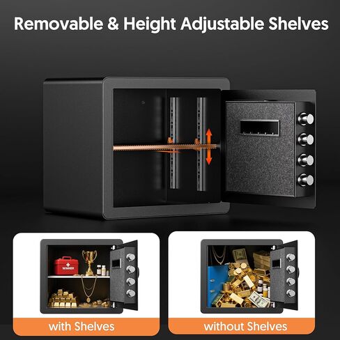 Safe Box 1.4 Cubic Feet Anti-theft Security Safe with Fireproof Waterproof Bag, Electronic Safety Lock Box for Home Office Hotel, Steel Home Safes for Money Valuables Documents Guns in Saudi Arabia