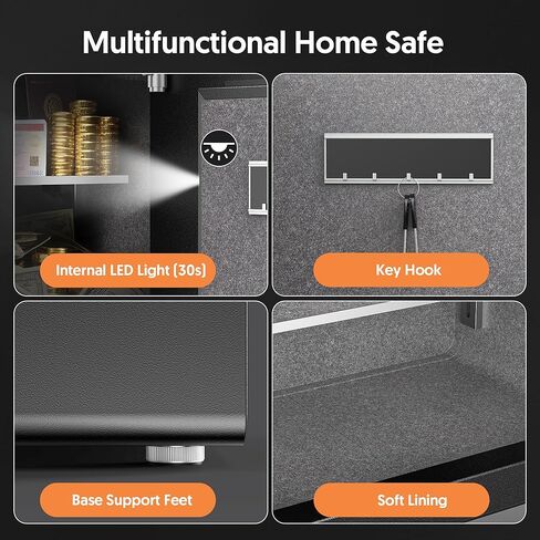 Safe Box 1.4 Cubic Feet Anti-theft Security Safe with Fireproof Waterproof Bag, Electronic Safety Lock Box for Home Office Hotel, Steel Home Safes for Money Valuables Documents Guns in Saudi Arabia