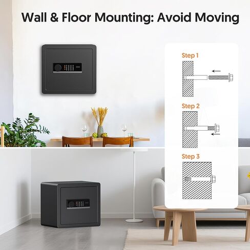 Safe Box 1.4 Cubic Feet Anti-theft Security Safe with Fireproof Waterproof Bag, Electronic Safety Lock Box for Home Office Hotel, Steel Home Safes for Money Valuables Documents Guns in Saudi Arabia