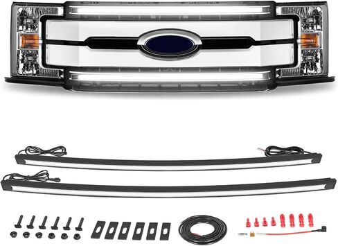 Dual 36.6" DRL LED Grille Lights Kit for 2017-2022 Ford F-250 Super Duty Front Grill Accent Light Bar Position Marker Grill Lights for Ford F250 Platinum XL XLT Lariat Limited King Ranch in Saudi Arabia