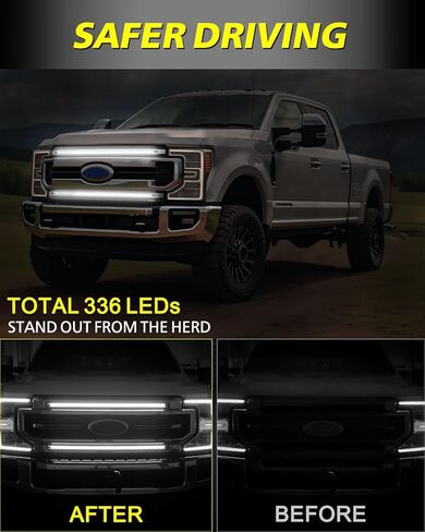Dual 36.6" DRL LED Grille Lights Kit for 2017-2022 Ford F-250 Super Duty Front Grill Accent Light Bar Position Marker Grill Lights for Ford F250 Platinum XL XLT Lariat Limited King Ranch in Saudi Arabia