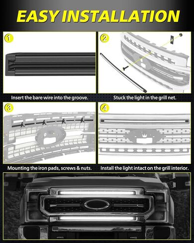 Dual 36.6" DRL LED Grille Lights Kit for 2017-2022 Ford F-250 Super Duty Front Grill Accent Light Bar Position Marker Grill Lights for Ford F250 Platinum XL XLT Lariat Limited King Ranch in Saudi Arabia