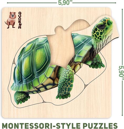 QUOKKA Puzzles for Toddlers 2-4 - 10 Wooden Puzzles for Kids Ages 3-5 - Preschool Wood Toys for Learning Animals and Transport - Gift Educational Game for Boys and Girls 1-3 Year Old in Kuwait