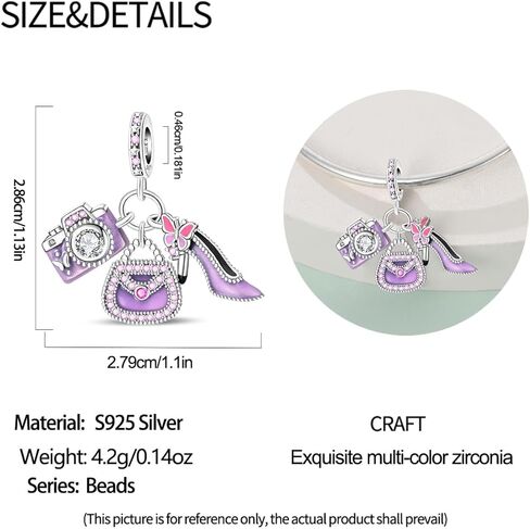 Nbsameng S925 Sterling Silver Charms Compatible for Pandora Bracelets and Necklaces, DIY Holiday Gifts for Women Girls, China Doll in Kuwait