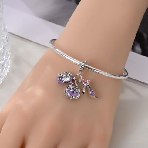 Nbsameng S925 Sterling Silver Charms Compatible for Pandora Bracelets and Necklaces, DIY Holiday Gifts for Women Girls, China Doll in Kuwait