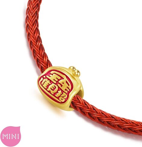 CHOW SANG SANG 999 24K Solid Gold Mini Charm Wealthy Pocket Charme Blessing Bracelet for Women 92978C (19) in Saudi Arabia