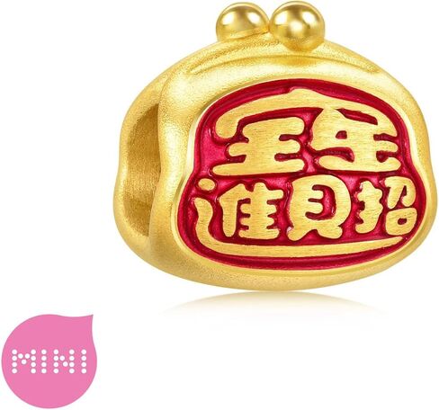 CHOW SANG SANG 999 24K Solid Gold Mini Charm Wealthy Pocket Charme Blessing Bracelet for Women 92978C (19) in Saudi Arabia