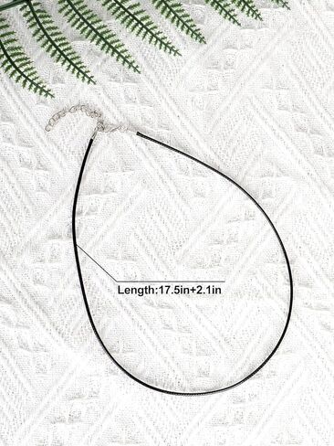 50 Pcs Black Waxed Cotton Cord 18 Inch Leather Necklace with Lobster Clasp and Extension Chain for Jewelry Making Supplies in Saudi Arabia
