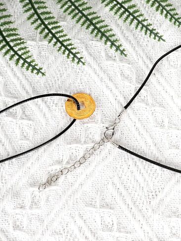 50 Pcs Black Waxed Cotton Cord 18 Inch Leather Necklace with Lobster Clasp and Extension Chain for Jewelry Making Supplies in Saudi Arabia