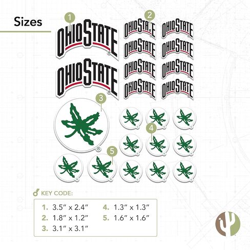 Desert Cactus Ohio State University Sticker OSU Buckeyes Stickers Vinyl Decals Laptop Water Bottle Car Scrapbook T1 (Type 1-1) in Kuwait